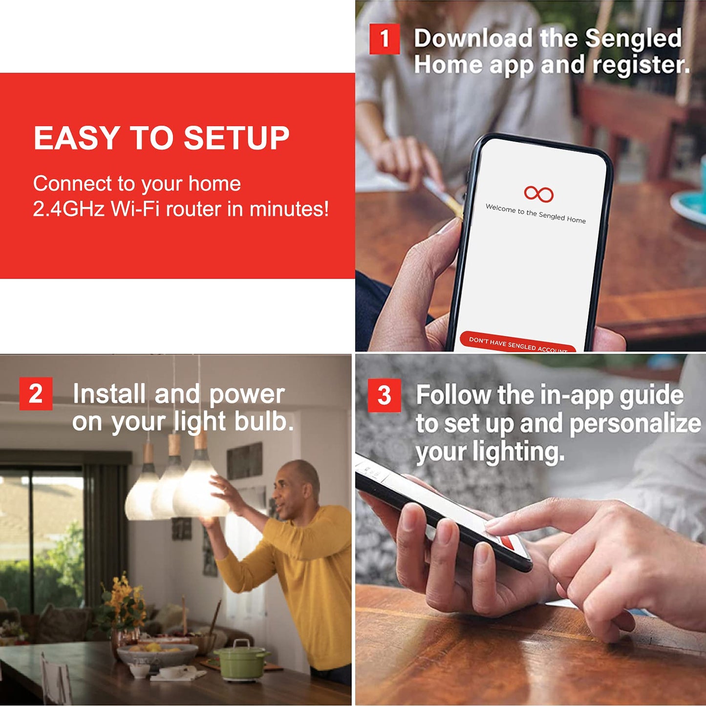 Sengled Smart Light Bulbs, Retro WiFi Light Bulbs, Vintage Filament Led light Bulbs, Smart Edison Bulbs That Work with Alexa & Google, ST19 Led Bulb 60 Watt Equivalent, 2000K E26 No Hub Required,4Pack