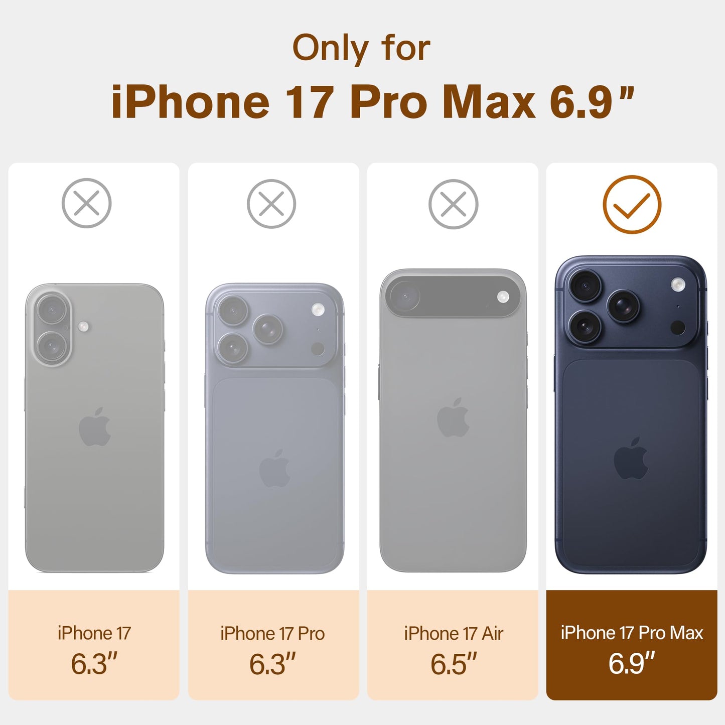 kingflag Genuine Leather Case for iPhone 17 Pro Max 6.9 inch, Oil Wax Full-Grain Leather, Compatible with MagSafe, Metal Buttons and Camera Bezel (Rustic Brown)