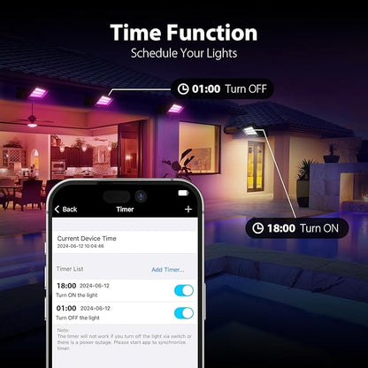 168W Smart Linkable LED Wall Washer Light, RGB+CCT+Dimmable Via APP Control, LED Flood Light with Music Sync for Retail Shops, Parks, Palm Trees, Wedding Halls, Church, Hotels Landscape Lighting