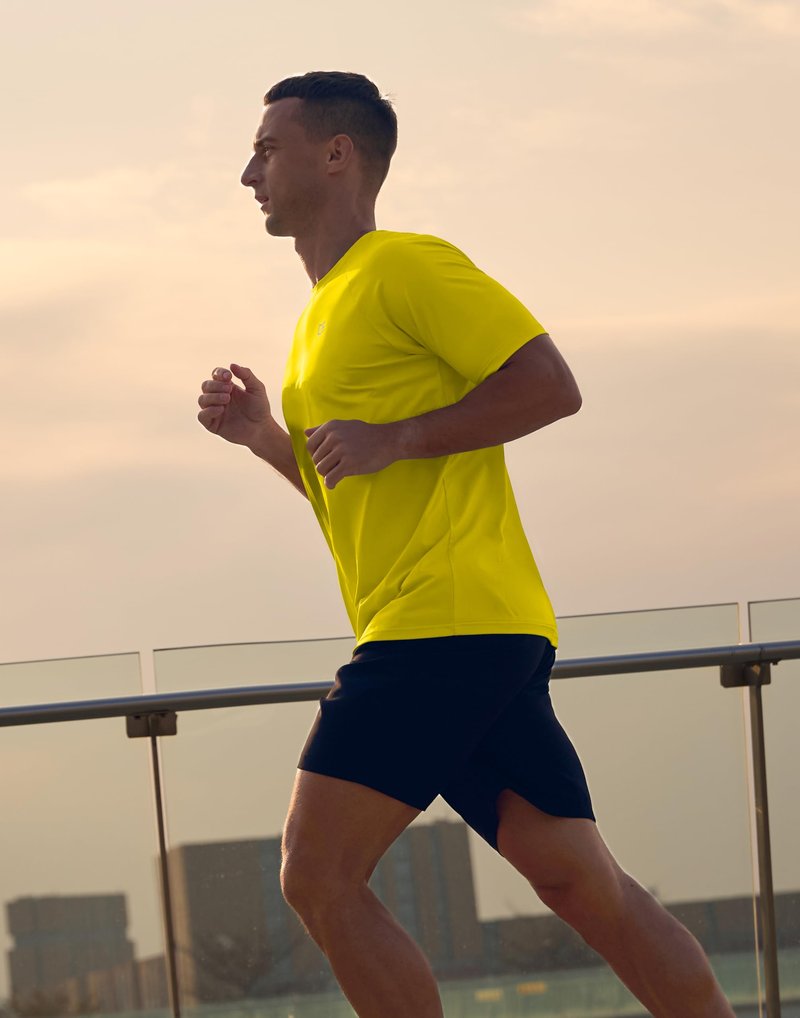 G Gradual Men's Athletic Workout T-Shirts Moisture Wicking Cooling Running Shirts Short Sleeve Performance Tee for Gym Tennis(Yellow,XXL)