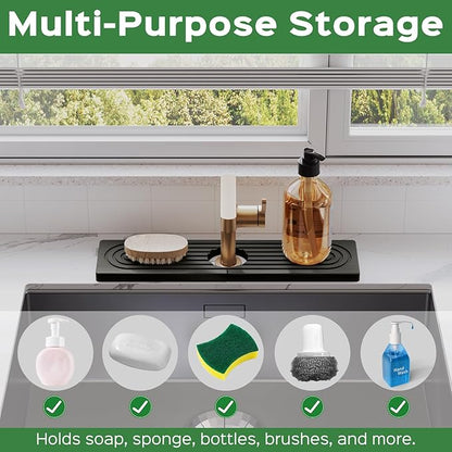 16 Inch Stone Faucet Mat for Kitchen Sink Splash Guard