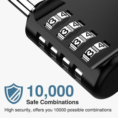 Puroma 3 Pack Combination Lock for Locker 4 Digit Outdoor Waterproof Padlock for School, Gym, Sports, Fence, Toolbox, Gate, Case, Outdoor, Hasp Storage, Cabinets (Black)