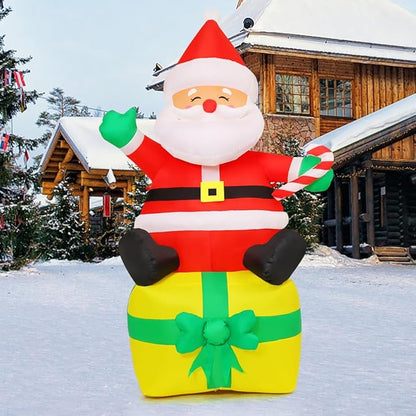 COMIN 7 FT Christmas Inflatables Outdoor Decorations, Blow Up Santa Claus Inflatable with Built-in LEDs for Christmas Indoor Outdoor Yard Lawn Garden