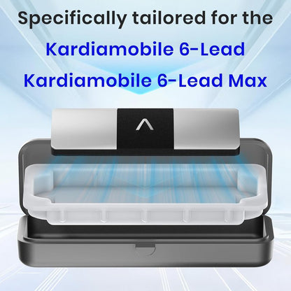 WhiteIsle KardiaMobile 6L Case Compatible with 6L Max, Easy to Carry Case for EKG Kardia Mobile Heart Monitor with Silicone Pad