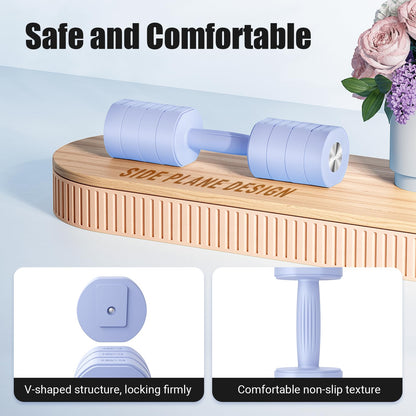 MERACH Dumbbell Set of 2, Adjustable Weight, Anti-slip Handle, Macaron Colors, Each 2.2/4.4/6.6/8.8 lbs, 4 in 1 Hand Weights for Women at Home