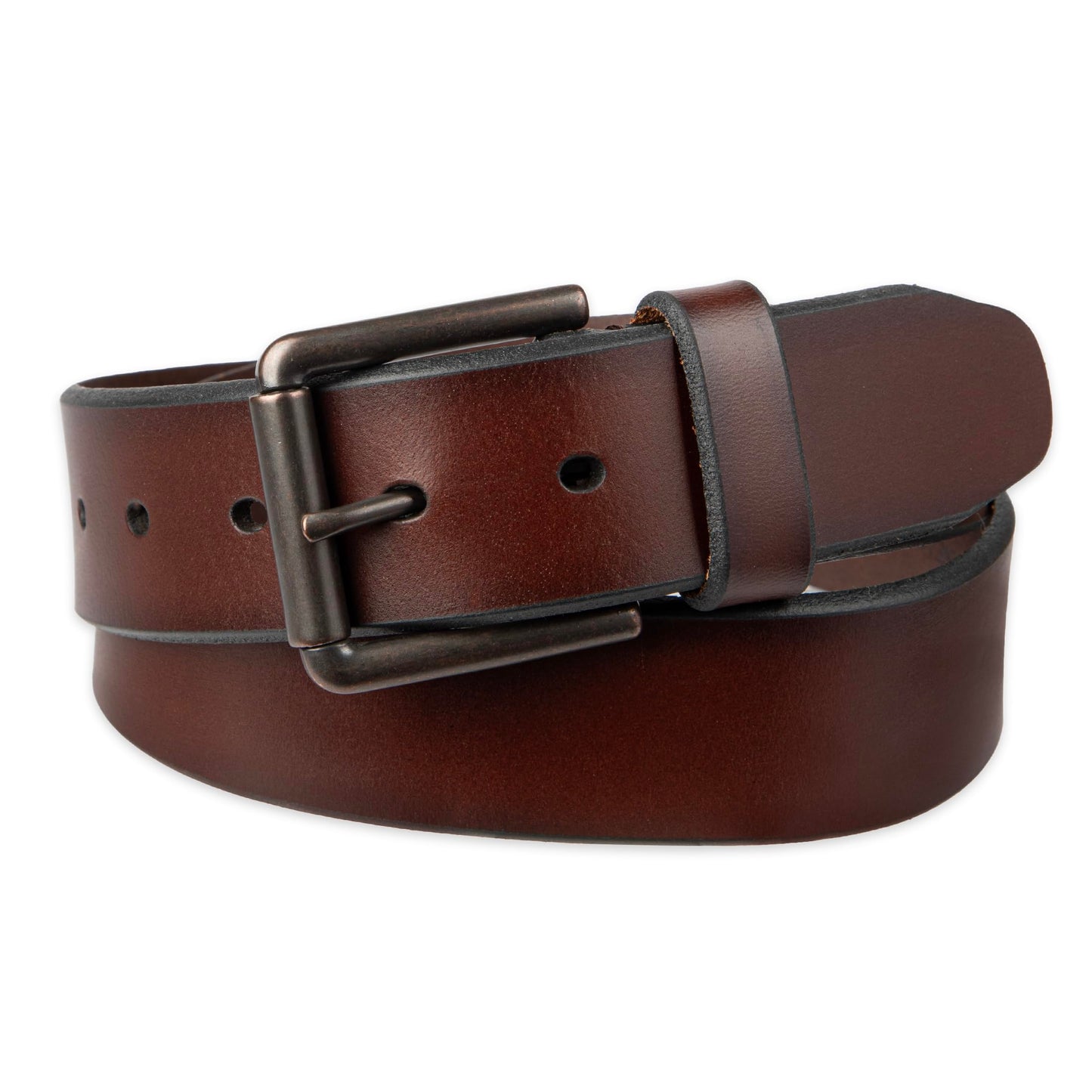 Dockers Men's Casual Leather Belt - 100% Soft Top Grain Genuine Leather Strap with Classic Prong Buckle, Brown,30