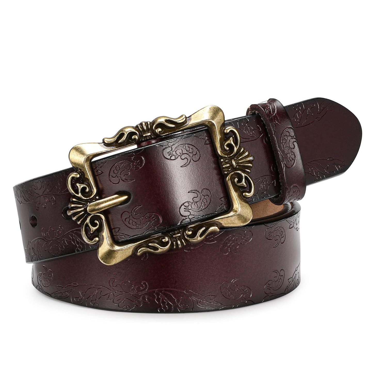 LEEXTON Womens Leather Belt Fashion Soft Waist Belt with Pin Buckle for Jeans Dress Leisure Pants
