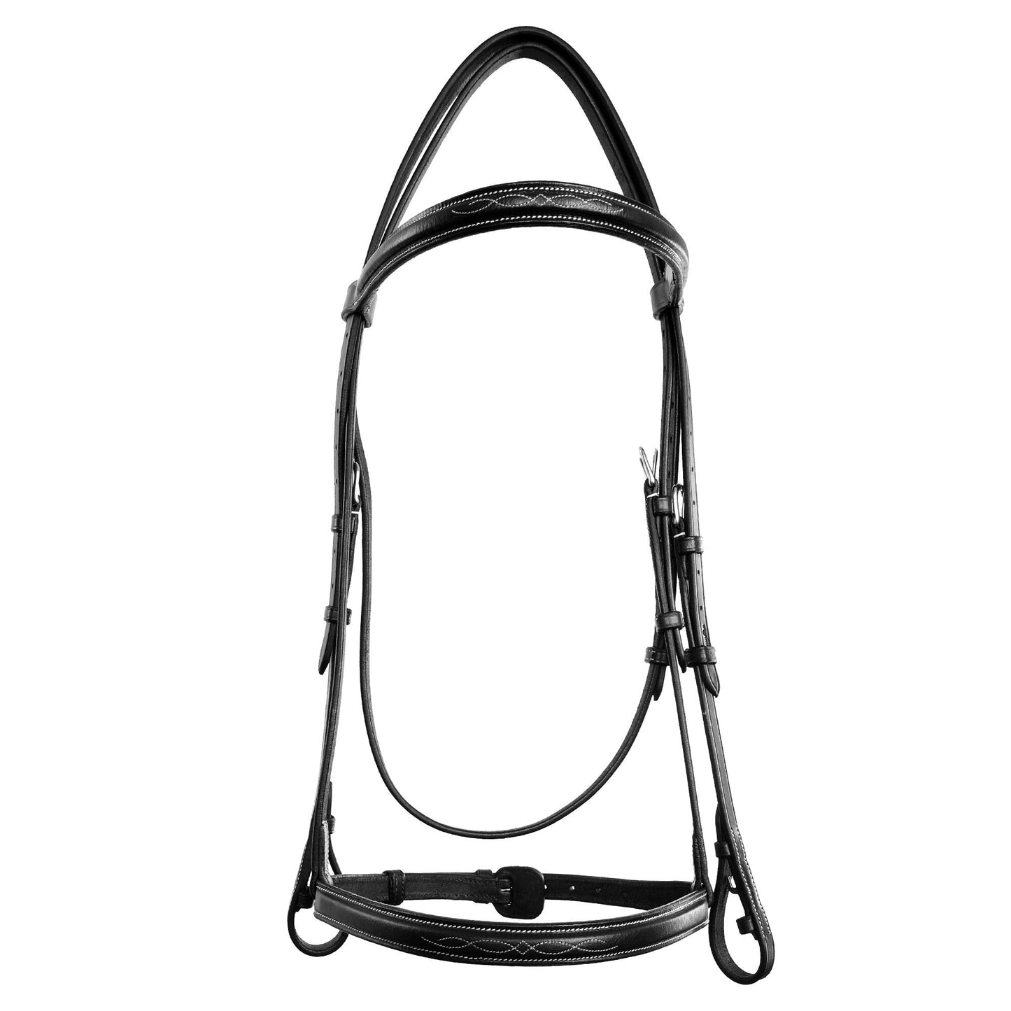 ExionPro Exion English Snaffle Bridle for Horses with Laced Reins - Fancy Stitched Leather Hunter Jumper Bridle- Premium Vegetable Tanned Equine Tack with Stainless Steel Hardware