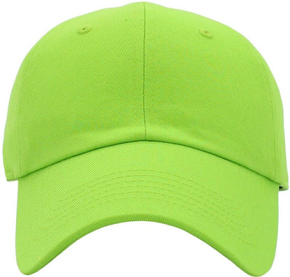 KB-LOW LIM Classic Cotton Dad Hat Adjustable Plain Cap. Polo Style Low Profile (Unstructured) (Classic) Lime Adjustable