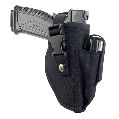 Bursport Tactical Belt Holster with Mag Pouch and Metal Clip Universal Outside The Waistband Handgun Holster Black