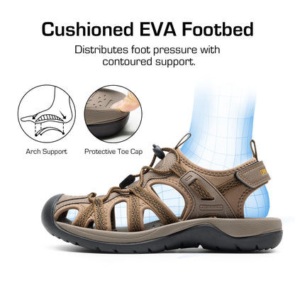 DREAM PAIRS Women's Hiking Sandals Adventurous Summer Sports Shoes Outdoor,Size 8,Khaki,DWUMST2502