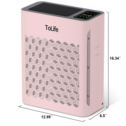 Tolife Powerful Air Purifiers for Home Large Room Up to 2000 Ft²Pets with Washable Filter, Sleep Mode, Timer, HEPA Filter Pet Air Purifier for Bedroom,White