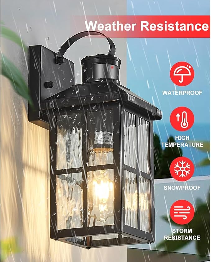 Porch Lights Outdoor 2 Pack,Motion Sensor Exterior Light Fixture with Dusk to Dawn Outdoor Wall Lights Modern Sconce Lights for House Patio Front Door Garage
