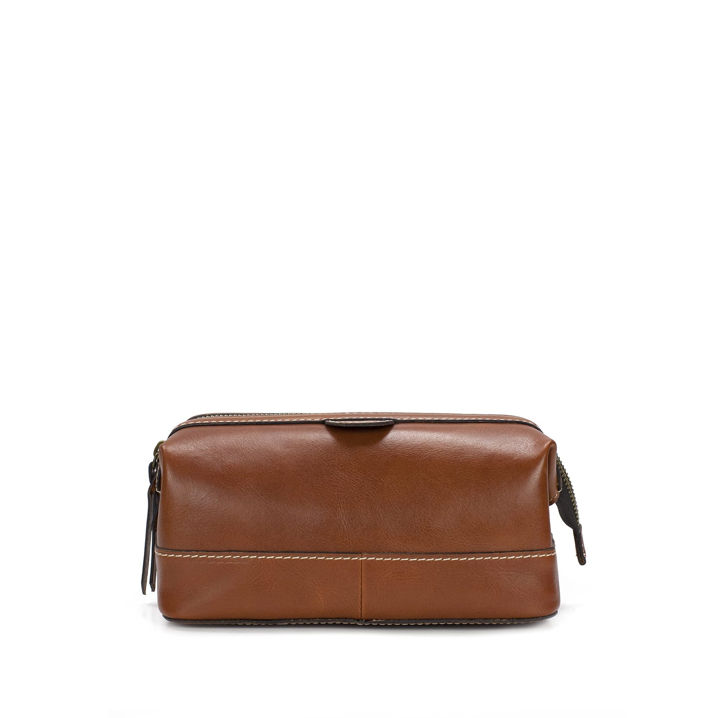 Patricia Nash Travel Toiletry Bag for Men - Heritage Leather Travel Case, Dopp Kit for Men, Full Grain Handcrafted Leather, Toiletry Bag, Stylish Travel Case, Brushed Brass Hardware, Zipper Closure