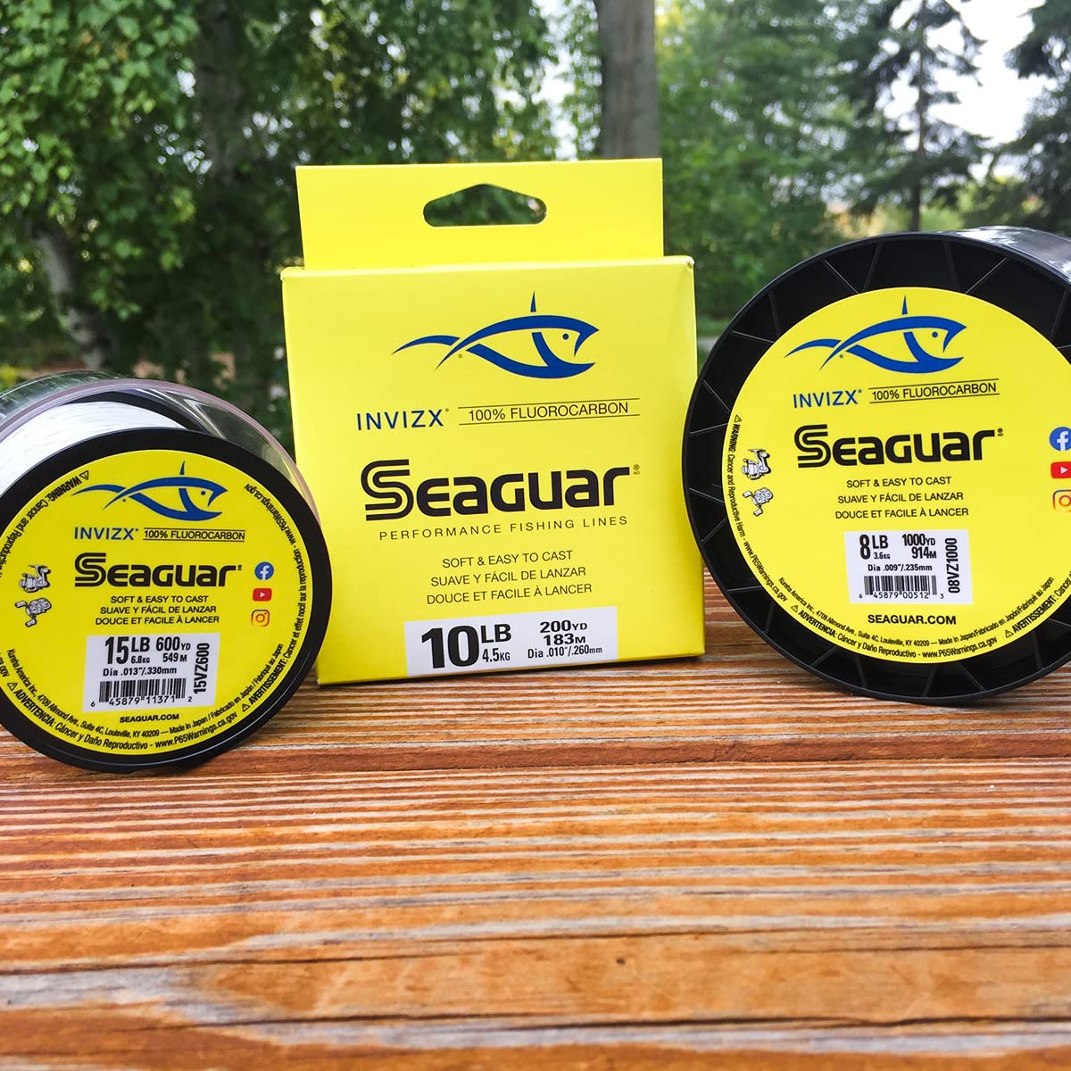 Seaguar Invizx Freshwater 100% Fluorocarbon Fishing Line 8lbs, 200yds Break Strength/Length, clear - 08VZ200