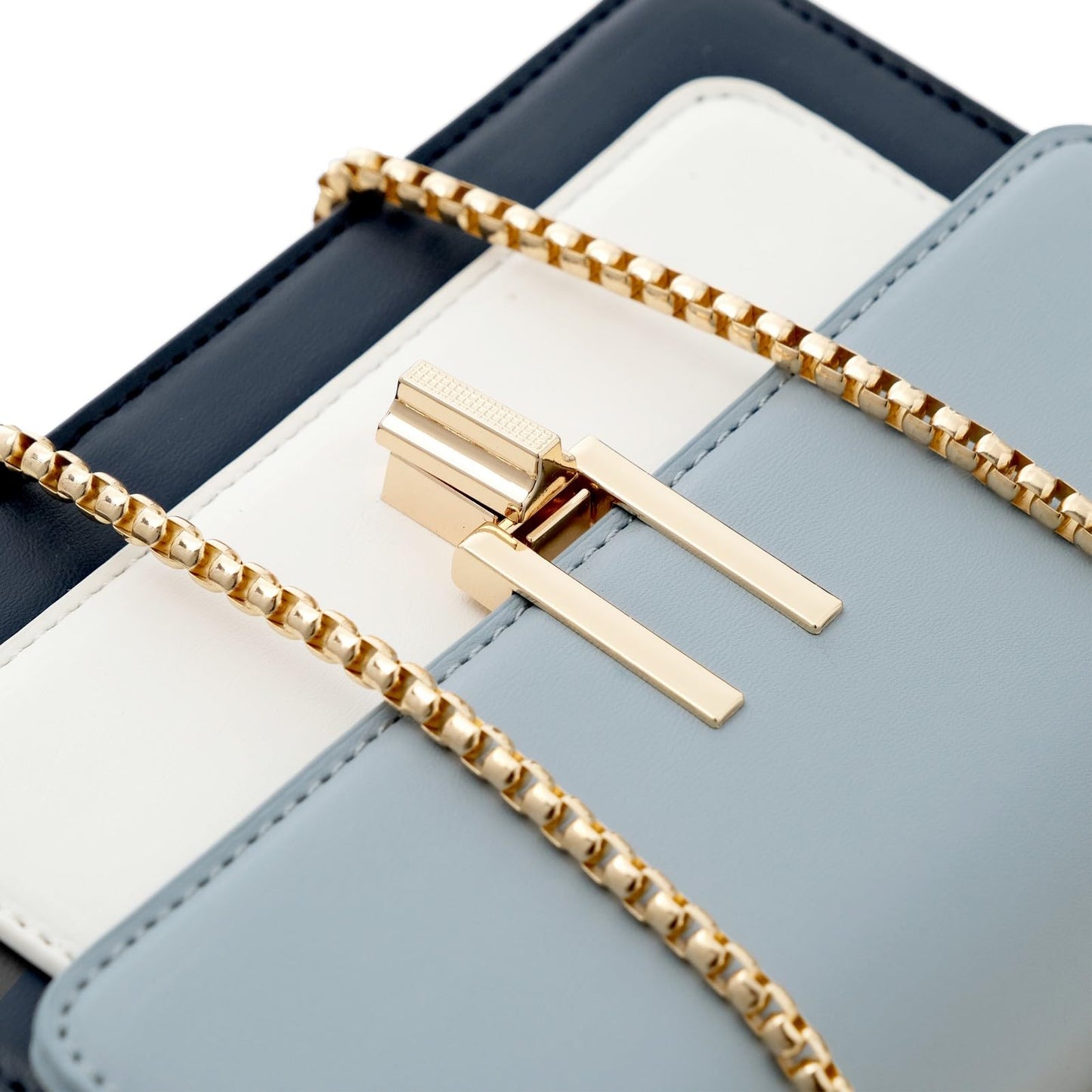 Crossbody Bags for Women Cute Faux Leather Trendy Cross Body Bag Purses for Women Small Multi Color Designer Handbags Womens Purse Satchel Chain Strap Ladies Shoulder Bag Blue White