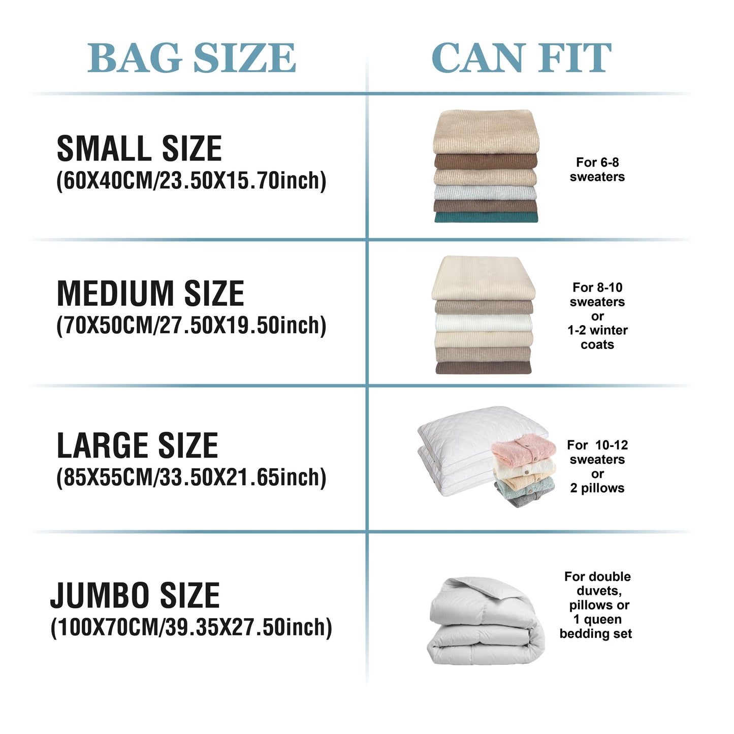 Vacuum Storage Bags with Electric Pump, 12 Combo (2Jumbo/2Large/4Medium/4Small) Space Saver Bags Vacuum Seal Bags with Pump, Space Bags, Vacuum Sealer Bags for Clothes, Comforters, Blankets, Bedding