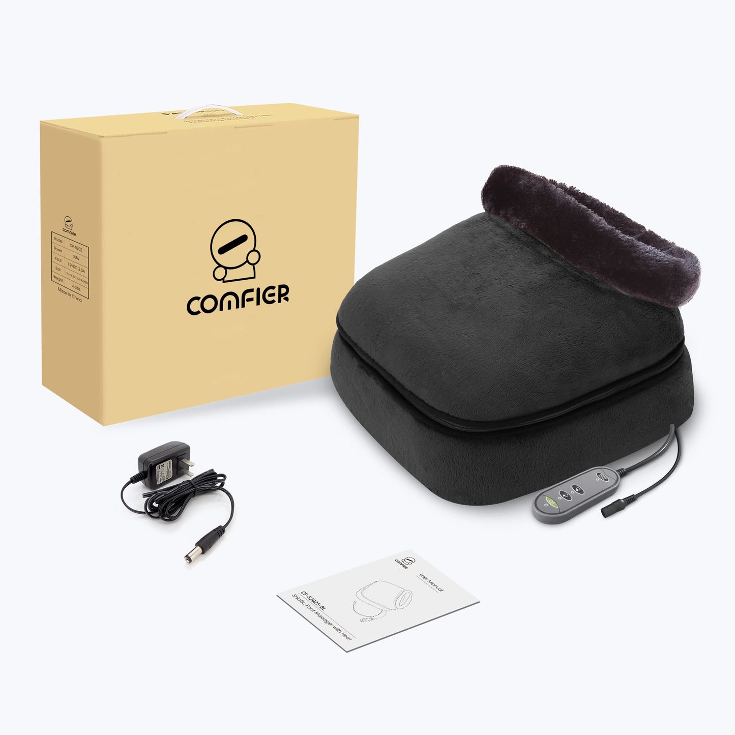 COMFIER Foot Massager with Heat, Electric Foot Warmer,Gifts for Women,Men, Shiatsu Feet Massager Machine for Plantar Fasciitis,Neuropathy, 2-in-1 Foot & Back Massager, Foot Heater