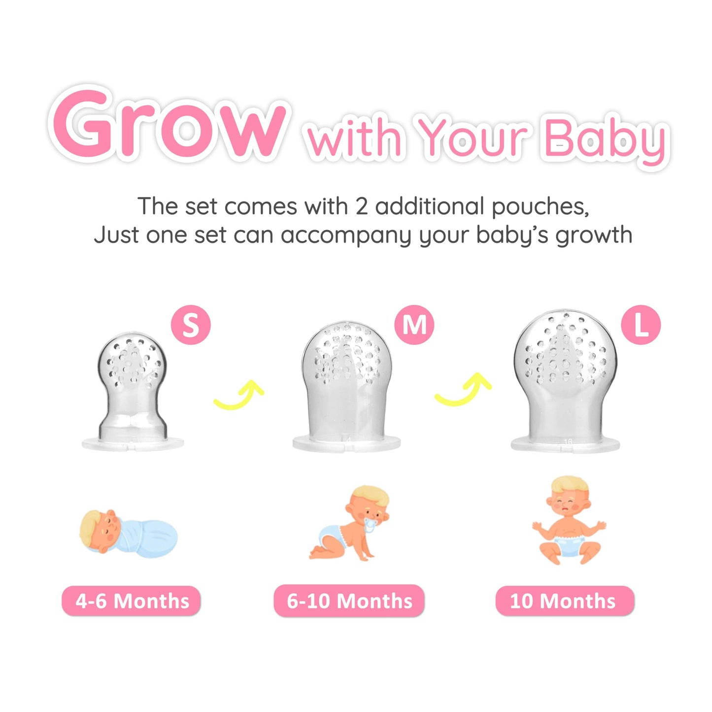 LittlesJoy Silicone Baby Fruit Feeder & Freezer Tray Set, Baby Breast Milk Popsicle Mold for purees, Baby Teething Relief for Toddler BPA Free for 3 Month+, Additional Silicone Pouches (Dusty Lilac)