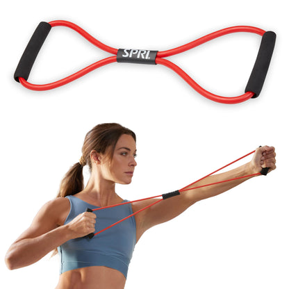 SPRI Ultra Toner Figure 8 Resistance Band with Padded Handles Great for Stretch, Exercise, Fitness Training, Yoga, Resistance Weights, Therapy, Gym or Home Workout Equipment.