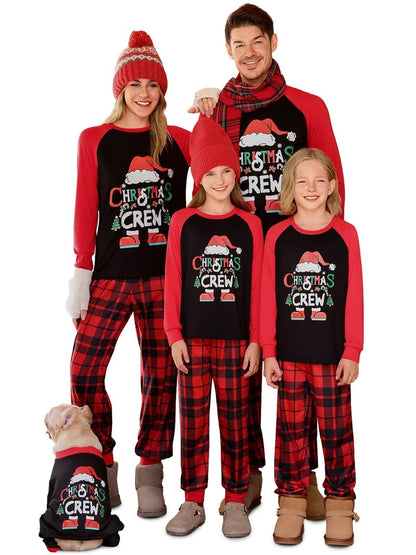 Haloumoning Family Christmas Pajamas Matching Sets Xmas PJs Sets Holiday Jammies Sleepwear Black