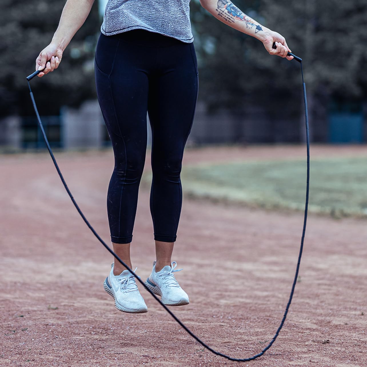 Elite Jumps - Do Hard Things 1” Beaded Jump Ropes - Strong & Durable Materials - Resize & Adjust - Fitness & Cardio Training - Improve Rhythm, Speed, Agility - Black/Black