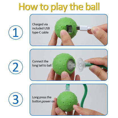 Interactive Cat Toys for Bored Indoor Adult Cats, Automatic Fast Move On Carpet, Bird Chirping & Motion Activated Cat Ball