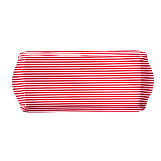 Sprinkles & Confetti Red Stripe Melamine Cookie Tray BPA-Free, Break-Resistant, Lightweight Platter for Cookies, Desserts & Snacks - Perfect for 4th of July Parties, BBQs & Picnics