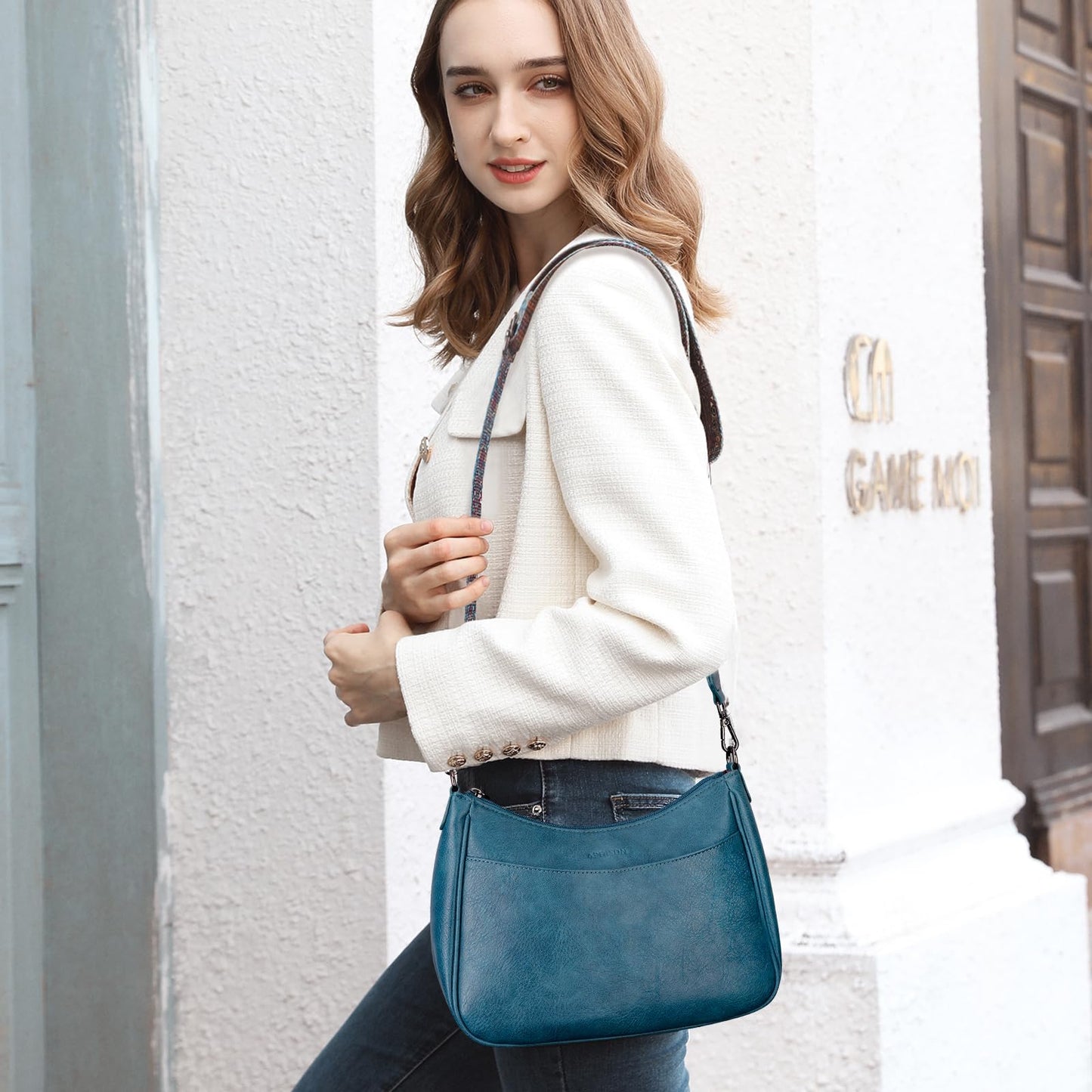 APHISON Crossbody Bags for Women Trendy, Leather Crossbody purse with Adjustable Strap, Women's Crossbody Shoulder Handbags