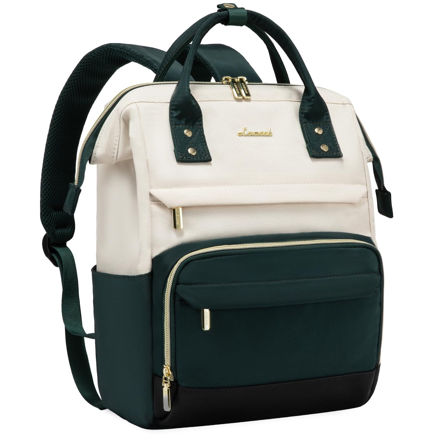 LOVEVOOK Mini Backpack for Women, Cute Small Backpacks Purse, Fashion Bag for Work Travel Gift, College Bookbag for School, 14 inch Lightweight Daypack, Green-Black