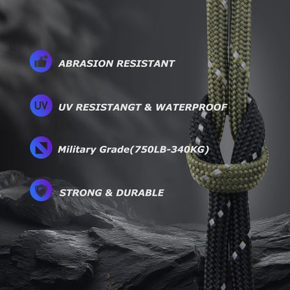 Paracordland-750LB Paracord Rope-100ft/500ft/1000ft- 9 Strand Parachute Spool Cord Heavy Duty String Ideal for Survival Gear Bracelet Camping Hikig Fishing-Black-500FT