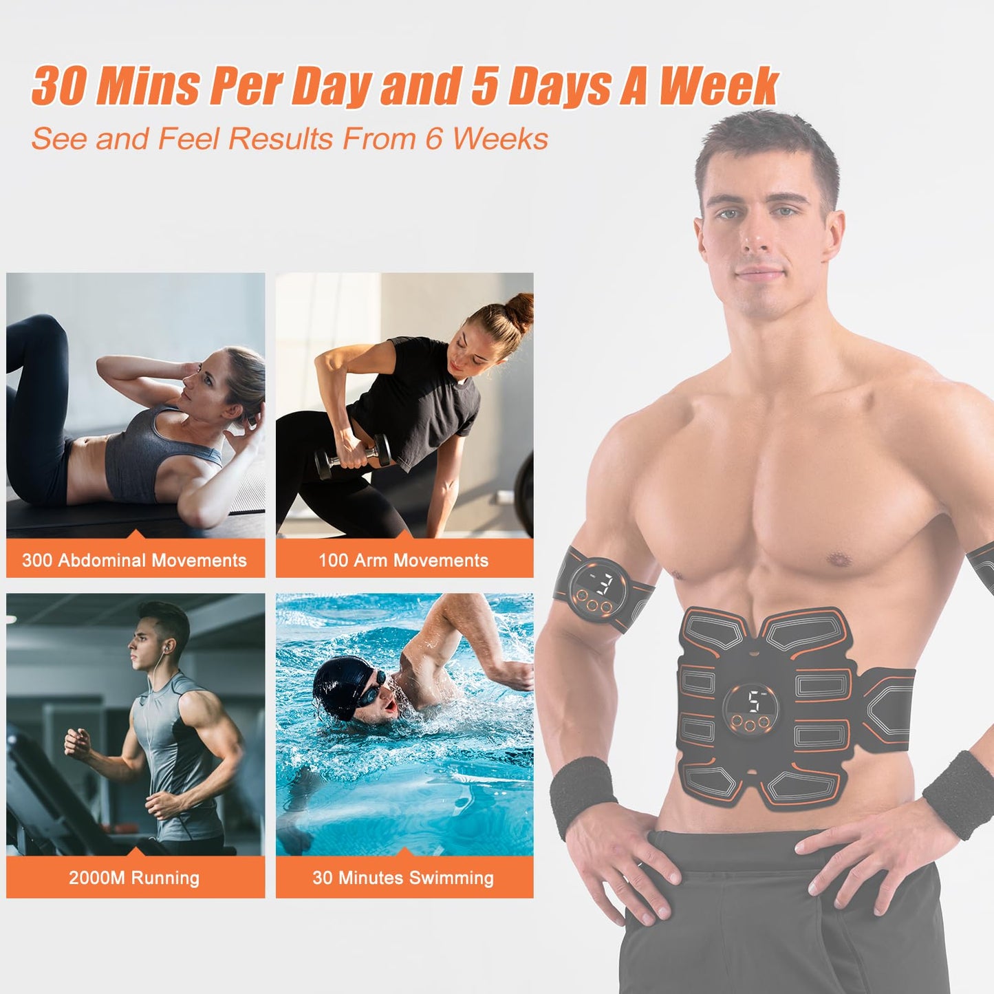 BLASET ABS Stimulator, Ab Toning Belt Trainer, Workout Equipment for Men & Women - BFB-11