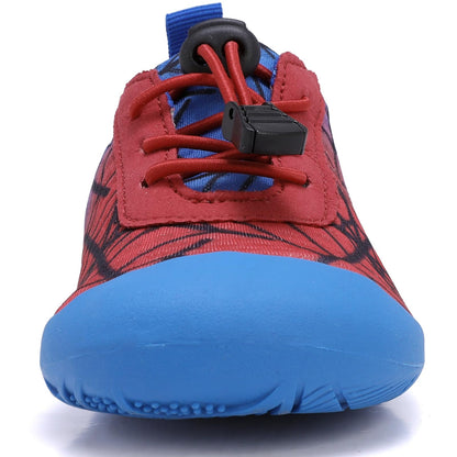 WateLves Wide Toddler Water Shoes Kids Barefoot Athletic Sneakers Girls Boys Quick Dry Aqua Socks for Beach Hiking Swim Kayak Sport Accessories, Camping Essentials (Red Blue, 32)