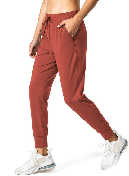 SANTINY Women's Joggers Pants Pockets Drawstring Running Sweatpants for Women Lounge Workout Jogging(Savannah Red_S)