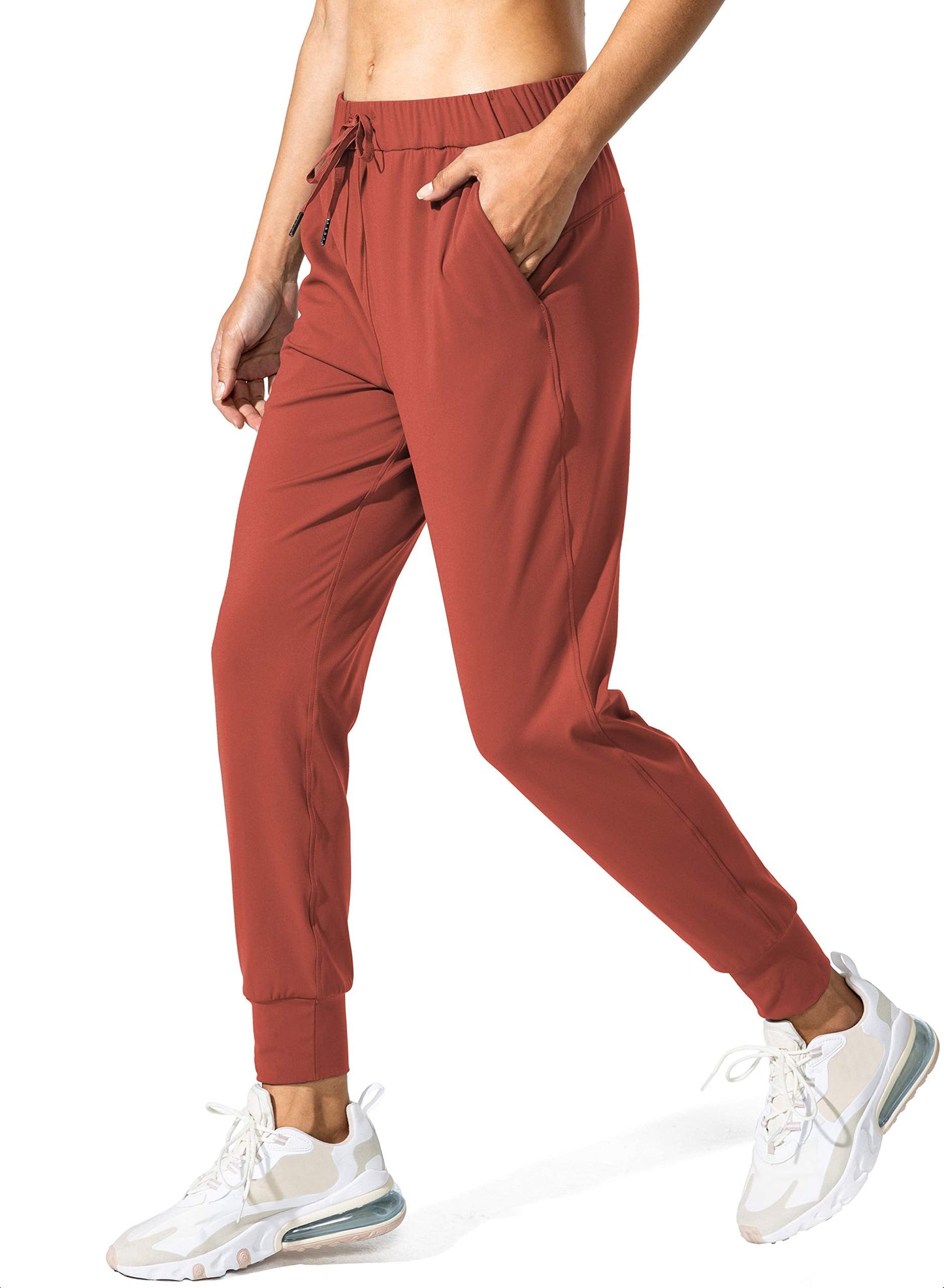 SANTINY Women's Joggers Pants Pockets Drawstring Running Sweatpants for Women Lounge Workout Jogging(Savannah Red_XL)