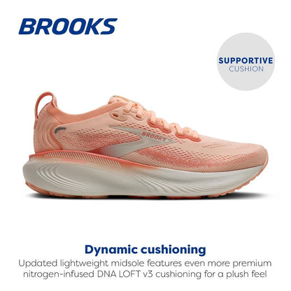 Brooks Women’s Adrenaline GTS 25 Supportive Running & Walking Shoe - Peach Echo/Coconut - 6 Medium
