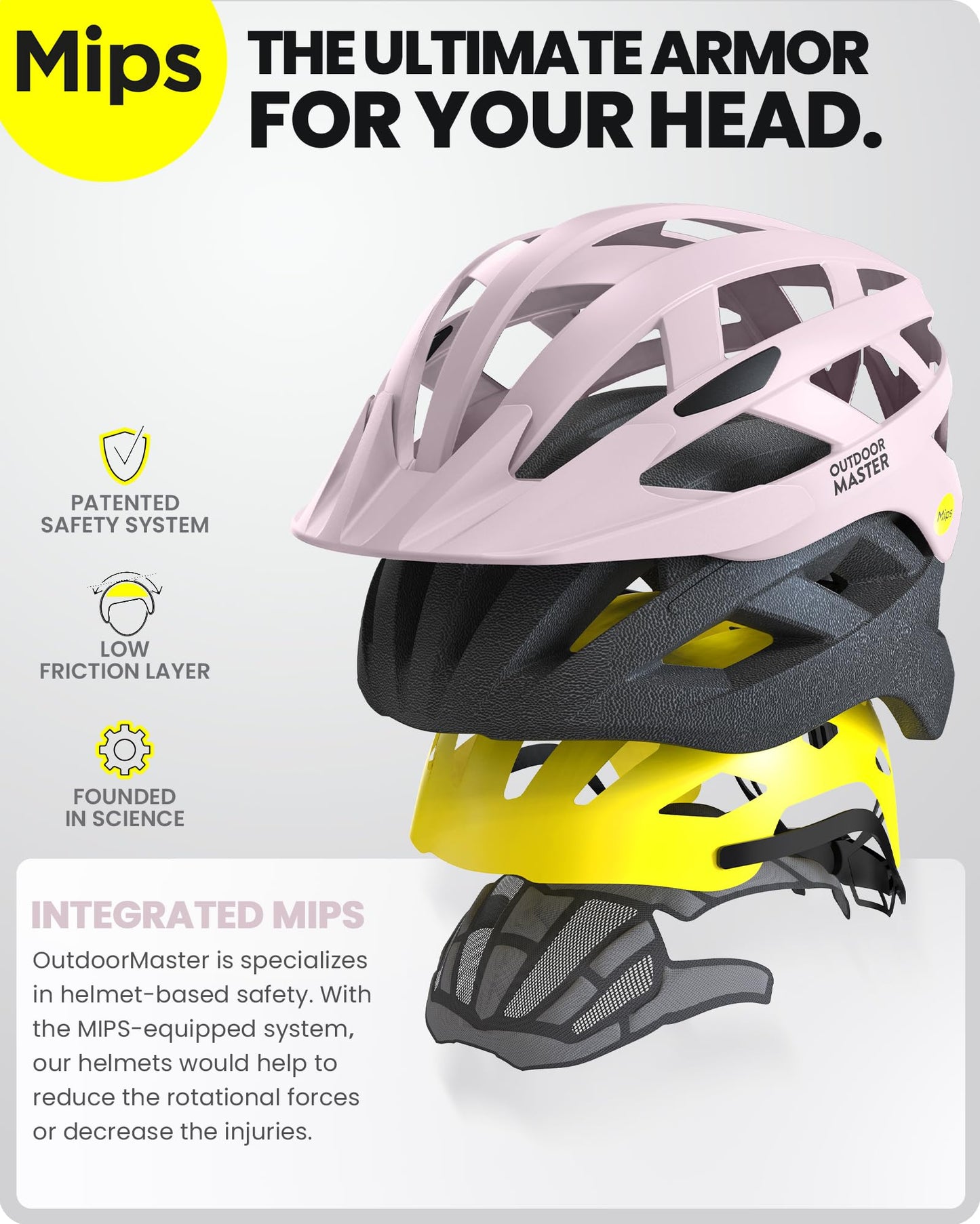 OutdoorMaster MIPS Adult Recreational Cycling Helmet - Misty Sakura,L