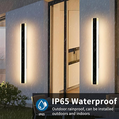 2 Pack Long Outdoor Wall Light, 47.2inch Modern Wall Sconce, 3000K Warm White, IP65 Waterproof, White Acrylic, 42W Minimalist Exterior Light Fixture for Garage, Patio, Porch, Garden