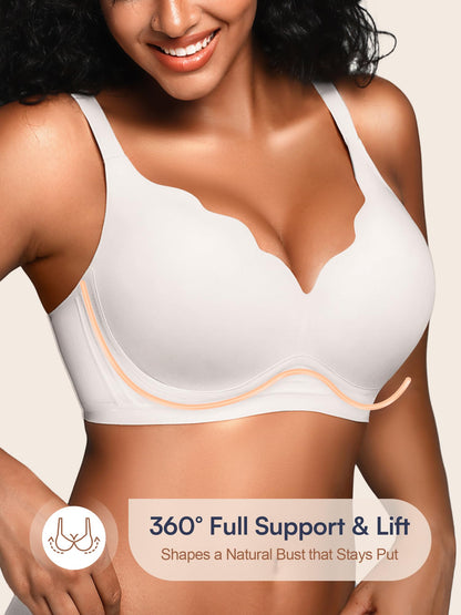 Wireless Jelly Bras for Women No Underwire with Support - S-2XL Seamless Bralettes Everyday Comfort Tshirt Padded Bra