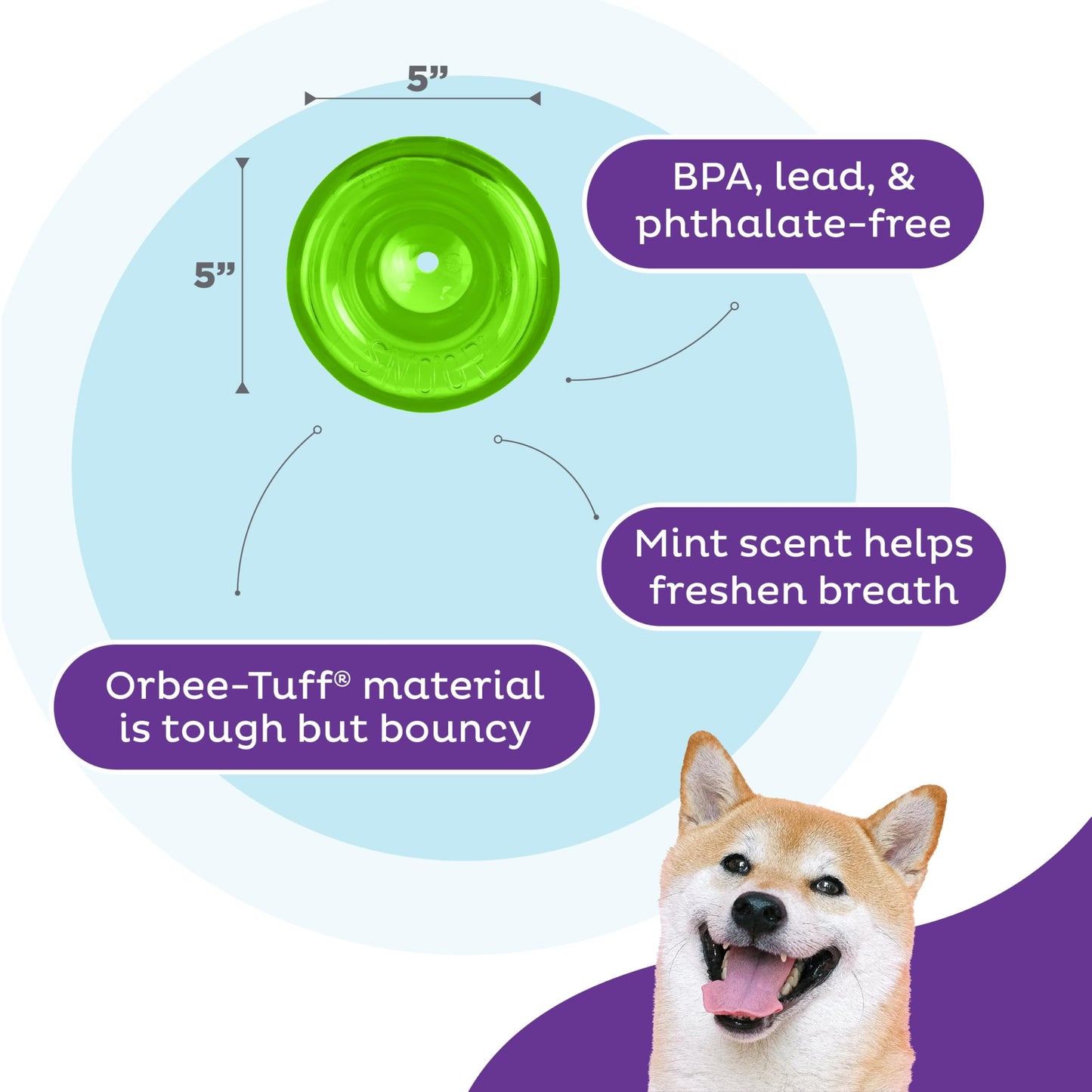 Outward Hound by Planet Dog Snoop Durable Interactive Treat Dispensing Dog Toy, Large, Green