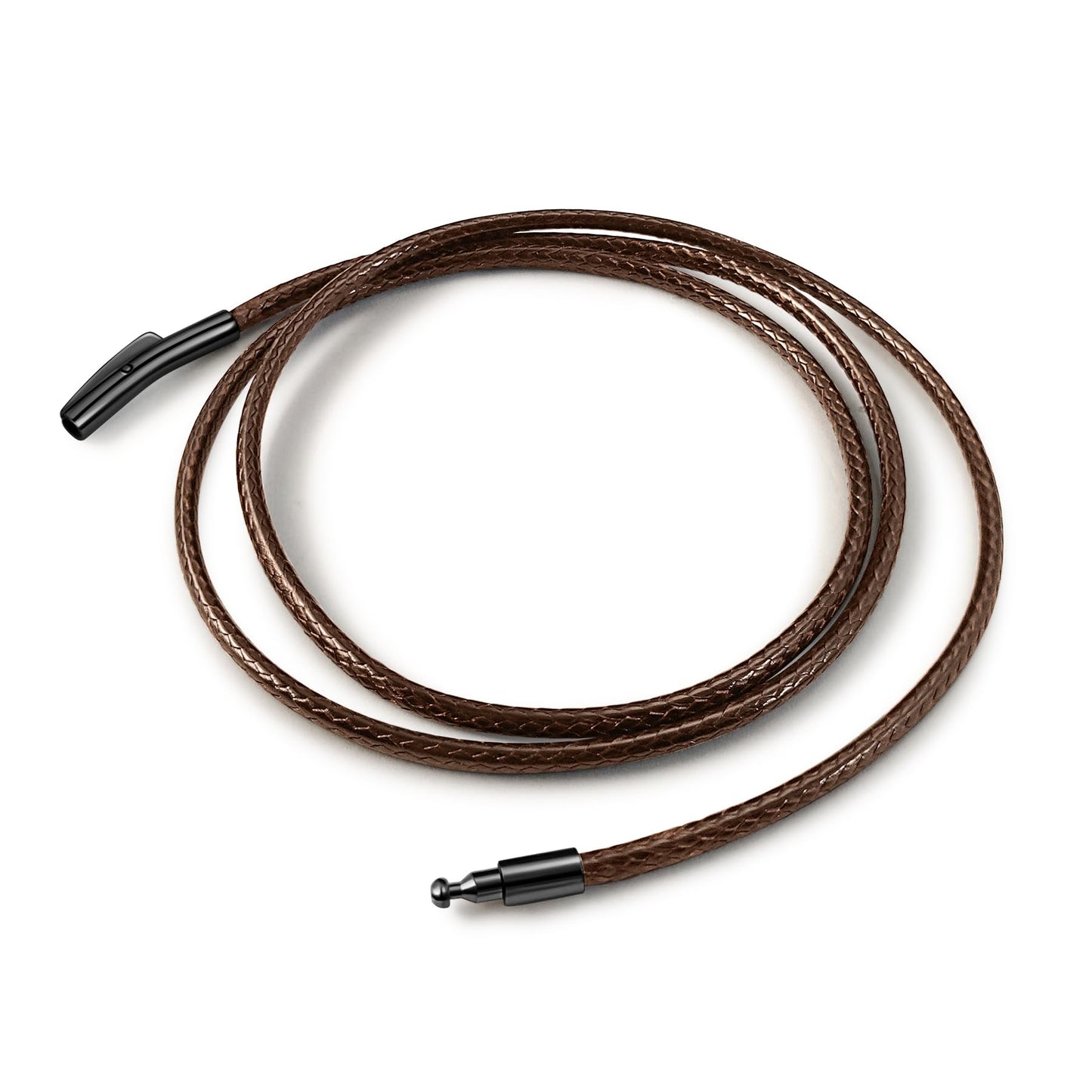 Oaldilee Leather Necklace Cord, 22 Inch Brown 2MM Wax String Rope Chains for Men Women Waterproof Neck Chain