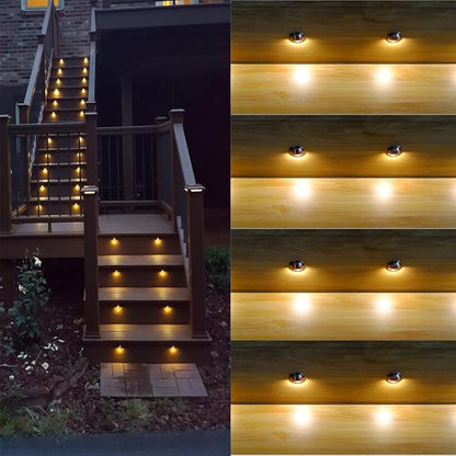 FVTLED Pack of 10 Low Voltage LED Deck Lights Outdoor Step Stair Lights D35MM 12V IP65 Waterproof Warm White Landscape Deck Lighting for Garden Yard Steps Stairs Floor Decoration, Red Bronze