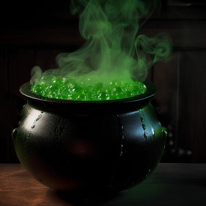 GiftExpress 8" Black Cauldron Bucket – Halloween Candy Bowl, Trick or Treat, St. Patrick's Pot of Gold Decor, Witch Kettle for Party Supplies