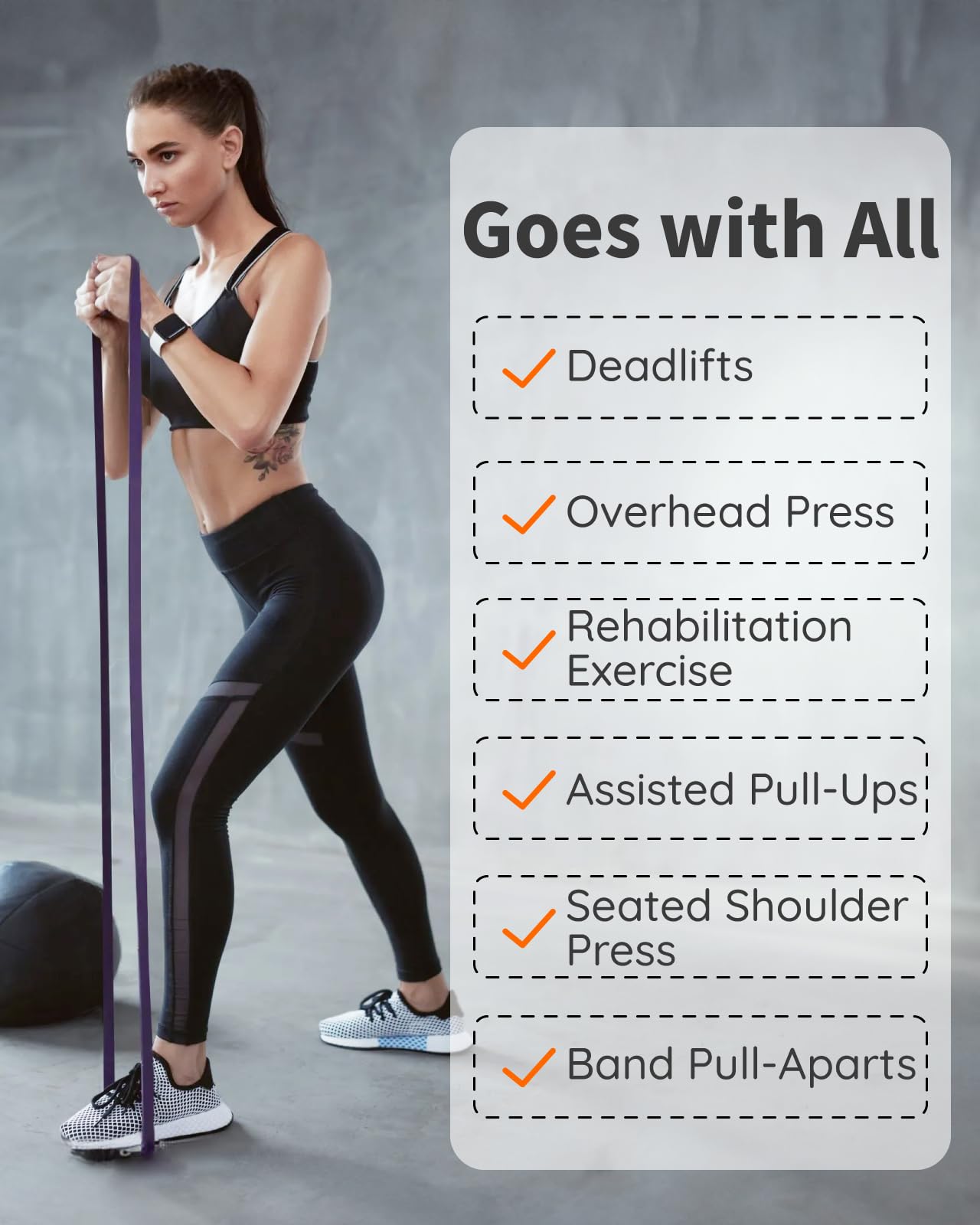Resistance Bands Set - Pull Up Bands for Men Women, Exercise Bands Resistance with Door Anchor, Training Poster & Pouch for Body Stretching, Pull Up Assist