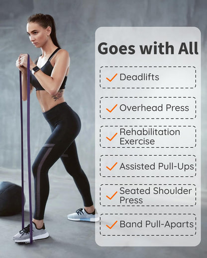 Resistance Bands Set - Pull Up Bands for Men Women, Exercise Bands Resistance with Door Anchor, Training Poster & Pouch for Body Stretching, Pull Up Assist