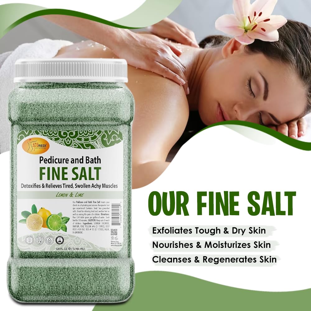 SPA REDI - Detox Foot Soak Pedicure and Bath Fine Salt, Lavender and Wildflower, 128 Oz - Made with Dead Sea Salts, Argan Oil, Coconut Oil, and Essential Oil, Hydrates, Softens and Moisturizes