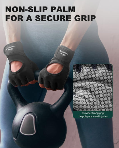 Trideer Weight Lifting Gloves for Women Men with Wrist Support, Workout Gloves Women Full Palm Protection for Gym Training, Fitness, Weightlifting & Pull Ups