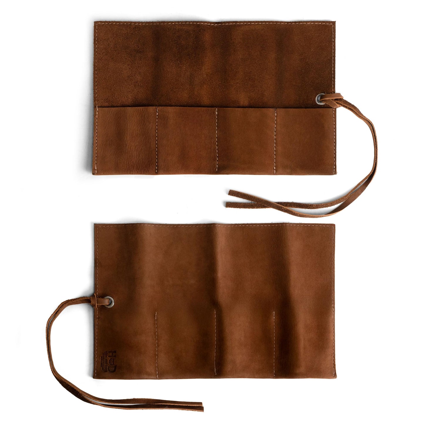 Hide & Drink, Leather Watch Roll Organizer Handmade from Full Grain Leather, Holds Up to 4 Watches, Easy Carry On Watchlover Storage (Swayze Suede)