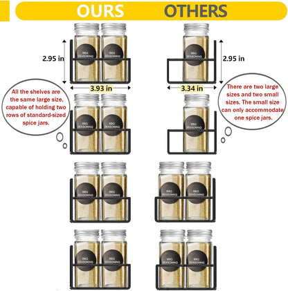 Magnetic Spice Rack Organizer for Fridge Seasoning Organizer for Kitchen storage with Screw Magnetic Shelf with Hook for Refrigerator and Oven (6pack)