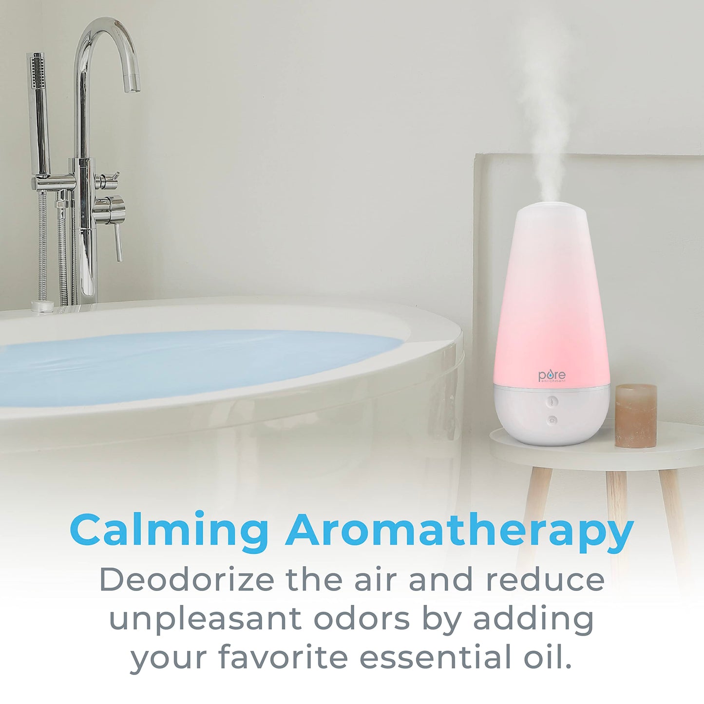 Pure Enrichment PureSpa XL 3-in-1 Cool Mist Humidifier, Essential Oil Diffuser & Mood Light - 2L Tank Provides Powerful Mist Coverage up to 350 sq ft in Bedroom, Office & Large Rooms